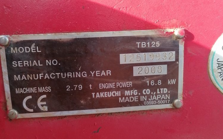 Takeuchi TB125 full