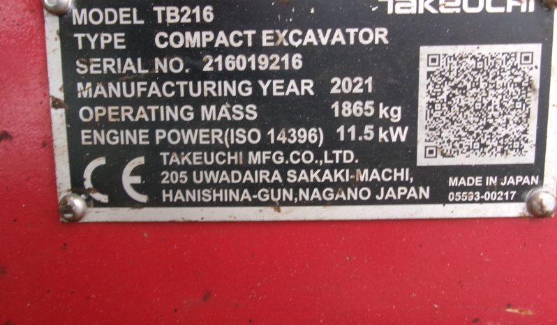 Takeuchi TB216 cab full