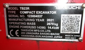 Takeuchi TB23FR full