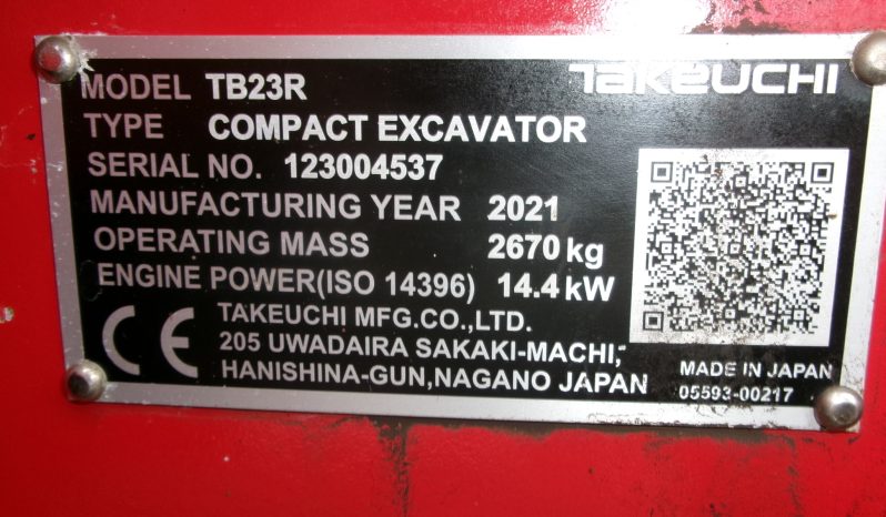 Takeuchi TB23FR full