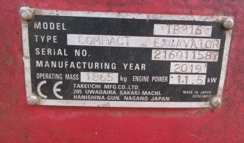 Takeuchi TB216 cabin full